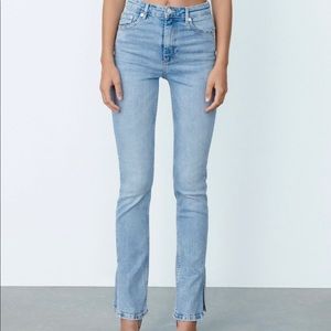 Zara split skinny jeans
